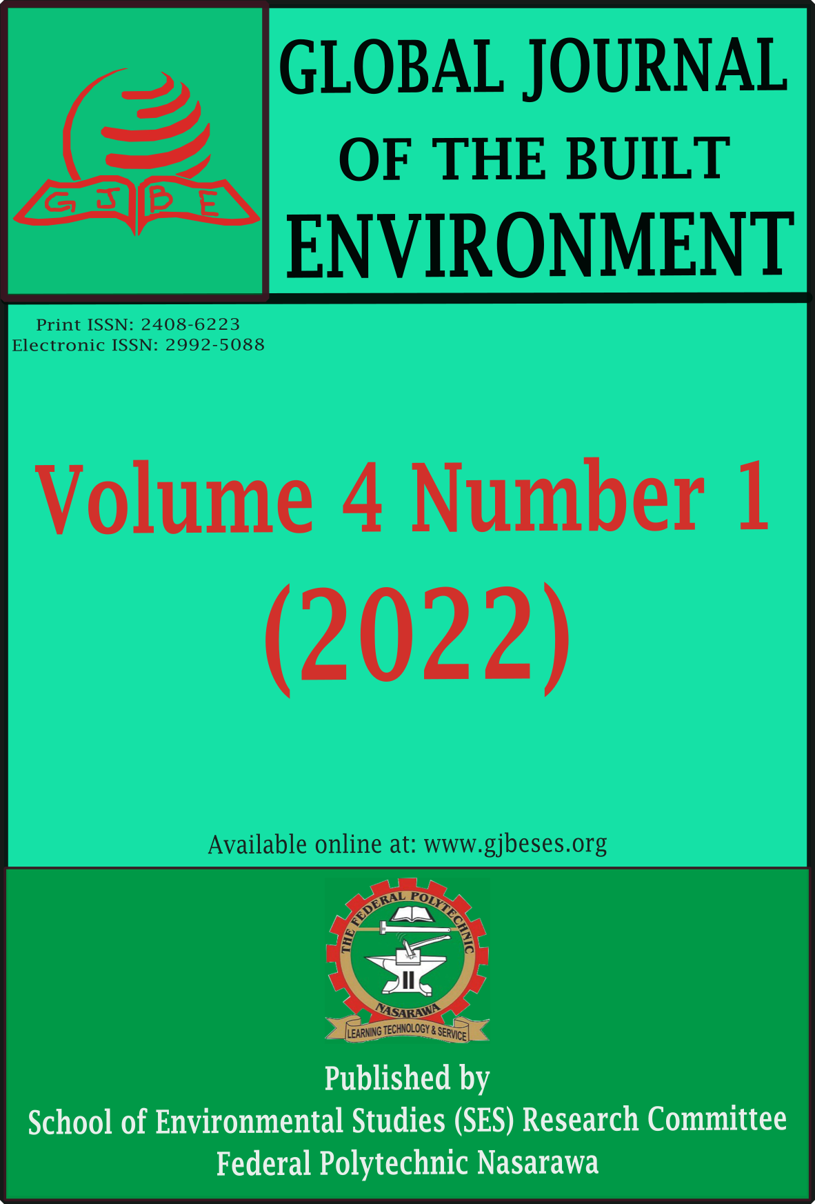 Vol. 4 No. 1 (2022): Global Journal of the Built Environment